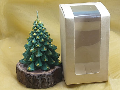 Christmas Pine Tree Candles l Decorative Wax Candles in White & Green, Holiday Home Decor l Perfect Gift for Christmans